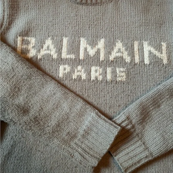 Balmain Paris Men’s Sweater Gray Size L